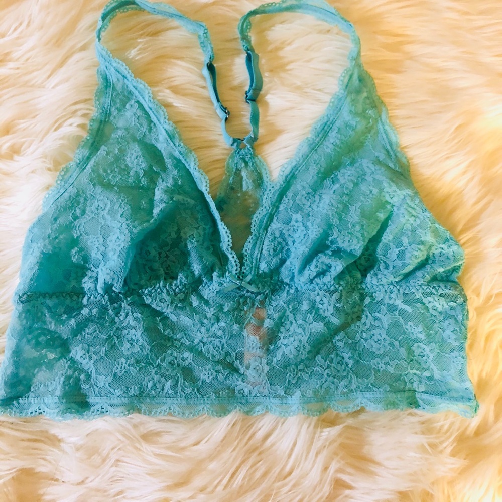 Victoria’s Secret turquoise lacy bralette